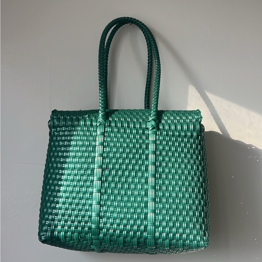 Artisan Upcycled Plastic Purse Hand Bag Tote Super Cute Recycled Plastic